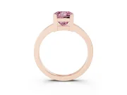 Fancy Pink Princess Cut Diamond Solitaire Ring Set in Rose gold with Prong Head and Smooth Polished Band