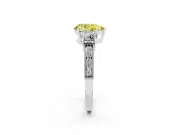 Pear-Shaped Three Stone Engagement Ring Setting for a Fancy Yellow Lab-Grown Diamond | Graduated Pave Band | Platinum