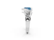 Heart-Shaped Bezel Bypass Engagement Ring Setting for a Fancy Blue Lab-Grown Diamond | White Gold