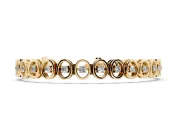 Round Lab-Grown Diamond Oval Frame Tennis Bracelet | Open Links | Yellow Gold