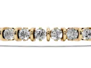 Round Lab-Grown Diamond Bar Set Tennis Bracelet | Open Sides | Yellow Gold