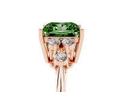 Princess Cut Cluster Accent Engagement Ring Setting for a Fancy Green Lab-Grown Diamond | Rose Gold