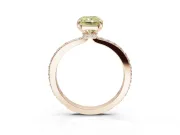 Radiant Cut Hidden Halo Engagement Ring Setting for a Fancy Yellow Lab-Grown Diamond | Pavé Band | Rose Gold