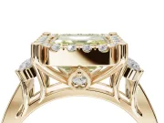 Asscher Cut Halo Engagement Ring Setting for a Fancy Yellow Lab-Grown Diamond | Graduated Channel Band | Yellow Gold