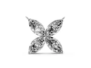 Marquise Lab-Grown Diamond Four-Petal Flower Pendant Necklace | V-Prong Tips | Sterling Silver