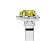 Heart-Shaped Halo Engagement Ring Setting for a Fancy Yellow Lab-Grown Diamond | Pointed Pave Shoulders | Platinum