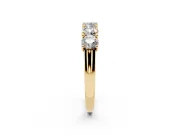 Round Lab-Grown Diamond Five-Stone Wedding Band | Trellis Prongs | Yellow Gold
