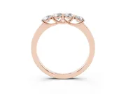 Round Diamond Four-Stone Band Set in Rose gold with Prong Setting