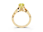 Cushion Cut Vine Engagement Ring Setting for a Fancy Yellow Lab-Grown Diamond | Yellow Gold