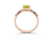 Radiant Cut Graduated Solitaire Engagement Ring Setting for a Fancy Yellow Lab-Grown Diamond | Rose Gold
