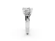 Round Cut Diamond Three-Stone Wave Ring Set in White gold with Bezel Setting