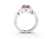 Princess Cut Floral Halo Engagement Ring Setting for a Fancy Pink Lab-Grown Diamond | Platinum