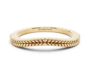 Milgrain Twist Contour Wedding Band Set in Yellow gold