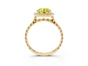 Round Rope Halo Engagement Ring Setting for a Fancy Yellow Lab-Grown Diamond | Yellow Gold