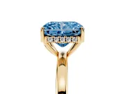 Radiant Cut Engagement Ring Setting for a Fancy Blue Lab-Grown Diamond | Hidden Halo | Yellow Gold