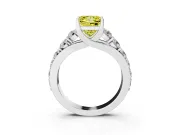 Princess Cut Graduated Engagement Ring Setting for a Fancy Yellow Lab-Grown Diamond | Sterling Silver