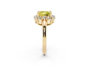 Princess Cut Halo Engagement Ring Setting for a Fancy Yellow Lab-Grown Diamond | Yellow Gold - Design NV-24726