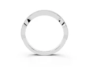 Round Diamond Channel Contour Band Set in Silver with Milgrain Edges