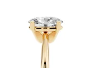 Oval Plain Knife-Edge Solitaire Engagement Ring Setting | Claw Prongs | Yellow Gold