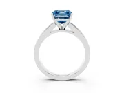 Asscher Cut Channel Engagement Ring Setting for a Fancy Blue Lab-Grown Diamond | White Gold