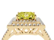 Princess Cut Halo Engagement Ring Setting for a Fancy Yellow Lab-Grown Diamond | Yellow Gold - Design NV-24799