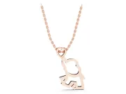 Elephant Pendant Necklace | Open Heart Bail | Rose Gold