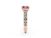 Asscher Cut Engagement Ring Setting for a Fancy Pink Lab-Grown Diamond | Rose Gold - Design NV-24643
