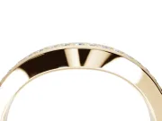 Round Lab-Grown Diamond Contoured Pavé Wedding Band | Smooth Polished Edges | Yellow Gold