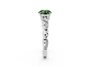 Round Vine Engagement Ring Setting for a Fancy Green Lab-Grown Diamond | White Gold