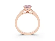 Oval Channel Set Engagement Ring Setting for a Fancy Pink Lab-Grown Diamond | Rose Gold