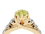 Marquise Graduated Engagement Ring Setting for a Fancy Yellow Lab-Grown Diamond | Yellow Gold