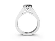 Heart-Shaped Channel-Set Engagement Ring Setting for a Black Center | Wide Band | Sterling Silver