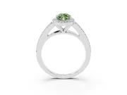Marquise Split Shank Halo Engagement Ring Setting for a Fancy Green Lab-Grown Diamond | Platinum