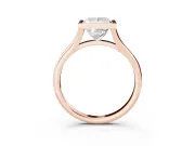 Bezel Set Princess Cut Diamond Solitaire Ring Set in Rose gold with Tapered Band