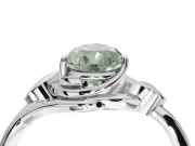 Pear-Shaped Leaf Bypass Solitaire Engagement Ring Setting for a Fancy Green Lab-Grown Diamond | Sterling Silver