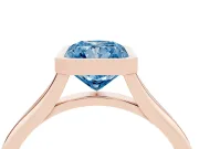 Radiant Cut Bezel Engagement Ring Setting for a Fancy Blue Lab-Grown Diamond | Rose Gold