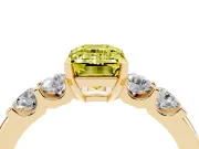 Emerald Cut Five Stone Engagement Ring Setting for a Fancy Yellow Lab-Grown Diamond | Yellow Gold