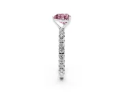 Heart-Shaped Pavé Engagement Ring Setting for a Fancy Pink Lab-Grown Diamond | White Gold