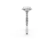 Princess Cut Floral Petal Engagement Ring Setting | Petal Accents | Sterling Silver