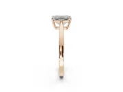 Emerald Cut Cathedral Solitaire Engagement Ring Setting | Open Shoulders | Rose Gold