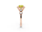 Cushion Cut Floral Engagement Ring Setting for a Fancy Yellow Lab-Grown Diamond | Petal Frame | Rose Gold