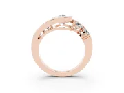 Pear-Shaped Bezel Bypass Engagement Ring Setting | Round Side Stones | Rose Gold