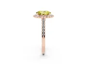 Oval Halo Engagement Ring Setting for a Fancy Yellow Lab-Grown Diamond | Pave Shoulders | Rose Gold