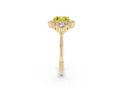 Asscher Cut Cluster Engagement Ring Setting for a Fancy Yellow Lab-Grown Diamond | Yellow Gold