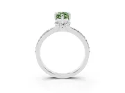 Marquise Channel Set Engagement Ring Setting for a Fancy Green Lab-Grown Diamond | Rope Collar | White Gold