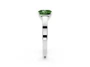 Fancy Green Radiant Cut Diamond Solitaire Engagement Ring Set in Platinum with Prong Setting and Tapered Band