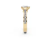 Pear-Shaped Cathedral Channel Set Engagement Ring Setting | Double Claw Prongs | Yellow Gold