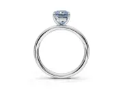 Radiant Cut Hidden Halo Ring Setting for a Fancy Blue Lab-Grown Diamond | Sterling Silver