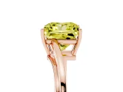 Fancy Yellow Princess Cut Diamond Solitaire Twist Band Ring Set in Rose gold with Prong Setting