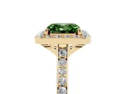 Asscher Cut Halo Engagement Ring Setting for a Fancy Green Lab-Grown Diamond | Yellow Gold - Design NV-24729
